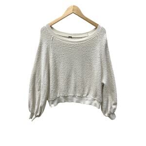 Free People Sweater Terry Cloth Popcorn Knit Long Sleeve Crewneck Pullover S